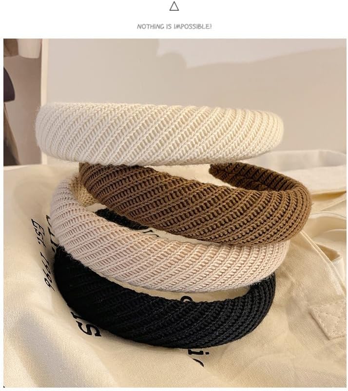 Headbands for Women, Wide Knitted Hairbands Non Slip Women Headband 4pcs - Image 2