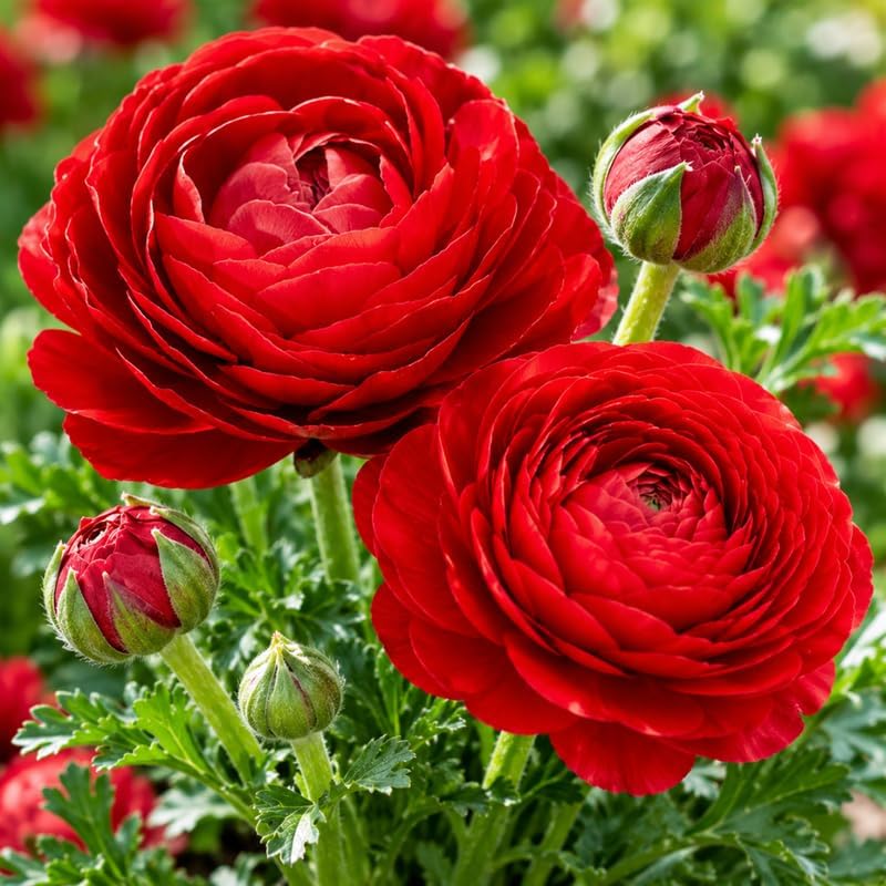 30 Red Ranunculus Bulbs, Fall Planting, Spring Flowers - Image 5