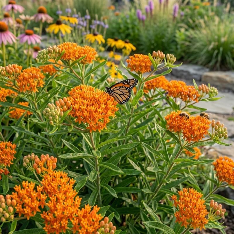 Milkweed Plants Live, Orange Tuberose Milkweed Plants, 4-6 Inch Tall - Image 5