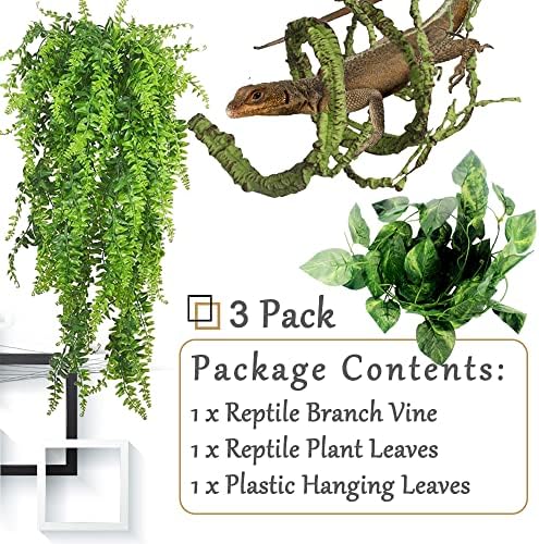 Fake Reptile Plants for Terrarium, Bendable Snake Climbing Vine - Image 2