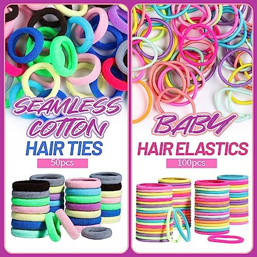 Teenitor Hair Accessories for Girls Colorful Hair Rubber Bands Hair Ties - Image 3