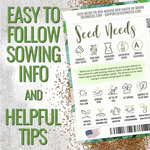 Seed Needs Watercress Seeds to Plant an Herb Garden - 1 Pack - Image 4
