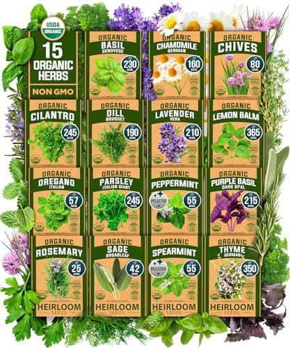 HOME GROWN 15 Culinary + 15 Organic Herb Seeds Variety Pack – 7,000+ Non-GMO USA Heirloom Seeds for Indoor/Outdoor Garden, Hydroponics & Gift Use – Basil, Cilantro, Parsley & More - Image 4