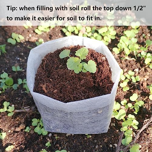 Belit Nursery Growing Bags, 100 Pcs Fabric Seedling Pots Non-Woven Pouch for Gardening Seed Plant Bag, Potato, Flower, Tomato Plant Starts (5.6" x 7.4 ") - Image 3