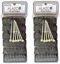 12 pc Vintage Style Hair Rollers BRUSH ROLLERS & 12 PINS - Mesh Hair Curlers with Bristles 3"x 7/8" (12 Large Rollers & Pins) by ALAZCO