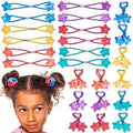 24pc Star-Shaped Multicolored Twin Bead Ponytail Ball Elastics Value Pack by Expressions