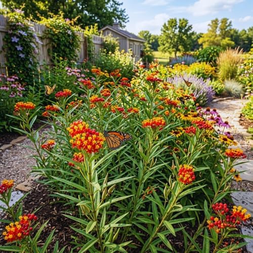 3 Red Milkweed Live Plants, Perennial Flower Plant - Image 5