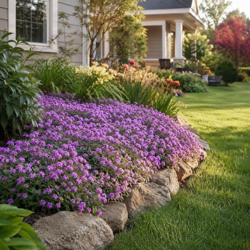 Lantana Purple | 2 Large Trade Gallon Size Plants | Lantana montevidensis | Purple Flowers | Outdoor Landscapes | Heat Tolerant Groundcover | Containers Slopes Borders Pathways Garden Beds - Image 2