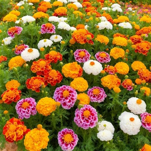 1000+ Marigold Seeds for Planting, Mixed Color Marigold Seeds Heirloom Garden Flower, Flower to Plant Open Pollinated Annual Flowers for Vibrant Annual Blooms Pots Outdoor Garden by Unknown