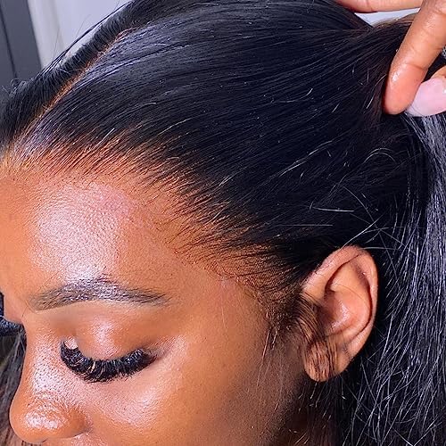 BEEOS 250% Density 13x6 SKINLIKE Real HD Lace Front Wig, Ultra-fitted Cap Pre-Plucked Bleached Knots 0.1mm Ultra-thin Invisible Lace Straight Human Hair Wigs 20 Inch - Image 4