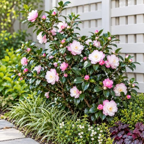 October Magic Orchid Camellia Shrub - 12-18" Tall Live Plant - Gallon Pot - Image 4