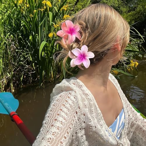 GQLV Flower Hair Claw Clips-4PCS Large Claw Clips for Thick/Thin Hair Claws,Strong Hold Nonslip Cute Hair Clips for Women Girls,Hawaiian Hair Accessories Holiday Gifts - Image 2