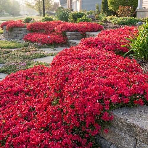 3 Red Creeping Phlox Plants, Perennial Ground Cover 4-6 Inches - Image 6