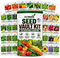 CZ Grain Seed Vault Kit, 30 Heirloom Vegetable & Herb Varieties, 16,000+ Non-GMO Seeds for Planting, Open Pollinated Survival Garden Seed Pack, USA Packed, Home Garden Starter Kit by CZGrain