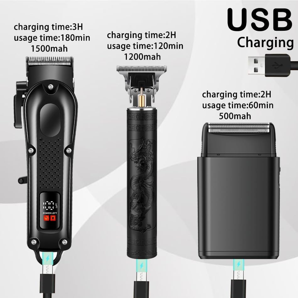 Hair Clippers for Men, Cordless Hair Cutting Kit with Trimmer Shaver - Image 3