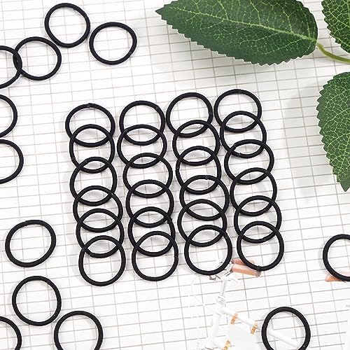 CÉLLOT 360PCS Black Elastic Hair Ties,2cm in Diameter No Crease Finger Rubber Hair Elastics,Small Thin Hair Ponytail Holders Hair Accessories for Women Girls Toddlers Kids - Image 6