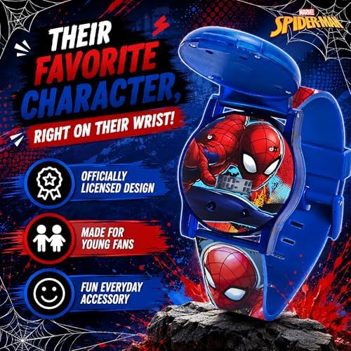 Marvel Spider-Man Kids Watches – Digital Display, Interactive Features, Adjustable Strap, Vibrant Spider-Man Graphics, Durable for Active Kids - Image 2