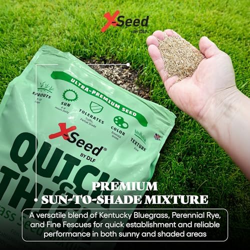 X-Seed Ultra Premium Quick And Thick Lawn Seed Mixture – Rapid Germination for Any Lawn, Dense Coverage in Sun To Shade, High-Traffic Areas, Fescue, Kentucky Blue, & Perennial Ryegrass Blend, 20lb Bag - Image 5