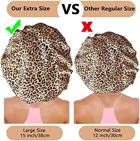 3PCS Extra Large Satin Bonnets for Sleeping, Hair Bonnets for Black Women Braids Curly Hair, C - Image 3