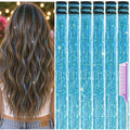 Hair Tinsel Clip in Pack of 18 Pcs Lake Blue Hair Accessories by Uikreo-Designtoyourbeauty