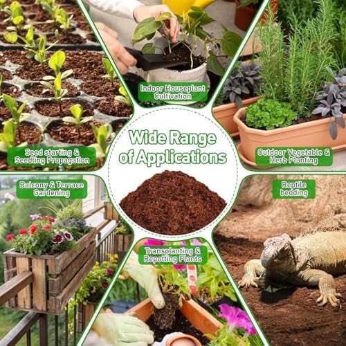 Riare 50 Pcs 40mm Organic Coco Coir Seed Starter Soil, Compressed Coconut Coir Potting Soil Mix for Seed Starting, Coconut Fiber Pellet for Planting, Vegetables, Garden, Indoor & Outdoor Plants - Image 6