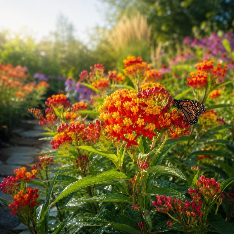 2 Live Milkweed Plant, Tropical Milkweed Live Plant, 4 Inch Tall, Flowering Milkweed Plant for Outdoor Gardens, Easy to Grow - Image 2