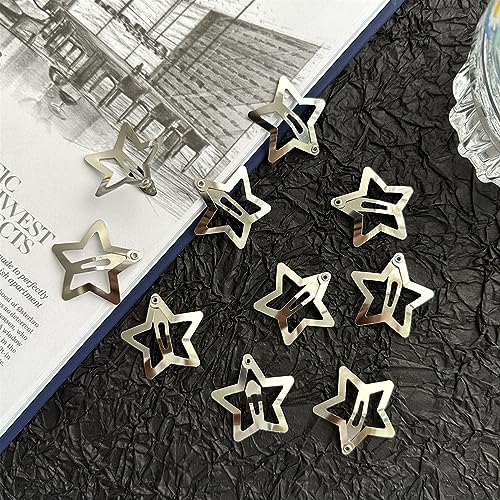 SAOROPEB Star Hair Clips 2000s Y2K Hair Accessories-30 PCS 1.18"-Silver - Image 5