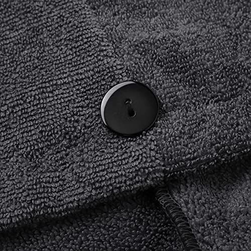 3Pack Grey Microfiber Hair Towel, Hair Towel Wrap for Women, Hair Drying Towel with Button, Hair Wrap Towel for Curly Hair, Hair Turban for Wet Hair (Grey 3 Pack, 10Wx28L) - Image 6