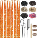 Orange Hair Tinsel Kit for Girls Women Fairy Glitter Tinsel Hair Extensions by LEDIZE