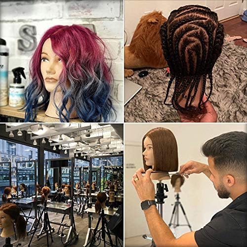 Mannequin Head 100% Real Hair Afro Mannequin Head Hair Styling Hairdresser Training Head Manikin Cosmetology Doll Head for Practice Cutting Braiding with Free Clamp Stand - Image 6