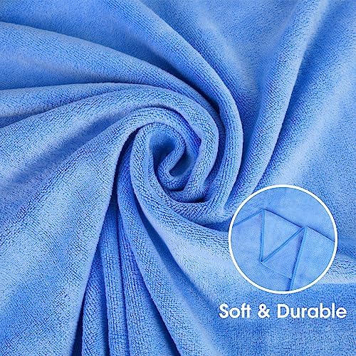 JML Microfiber Bath Towel Set, 6 Pack, 27" x 55", Peach/Grey/Blue - Image 4