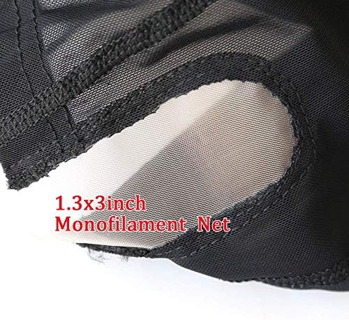 BTWTRY Stretch 1.3x3inch U Part Wig Cap with MONO Lace Dome Wig Caps for Making Wigs Elastic Band around Weft Wig Cap 2pcs Black Color Mesh Dome Weaving Wig Cap (2 Pcs, 0014) - Image 4