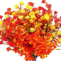 WILLBOND 12 Bundles UV Resistant Faux Flowers, Red, Yellow, Bright Orange by Willbond+Technology+Limited