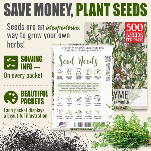 Seed Needs Thyme Seeds to Plant an Herb Garden - 5 Packs - Image 3