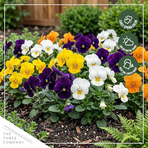 Pansy - Grower's Choice Assorted Colors (4 Pack), Live Winter Flowering Annual, Beautiful Winter Color, 6" Tall by 4" Wide in 1 Pt Pot - Image 6