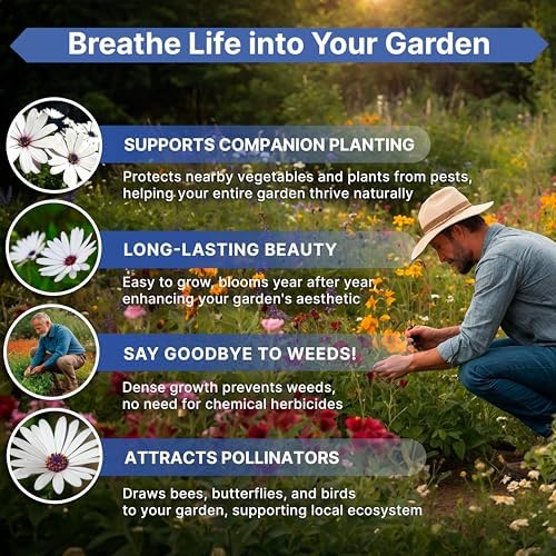 Cape Daisy Flower Seeds Pack 1 oz - Over 2,550 Non-GMO Heirloom Cape Daisy Seeds for Planting, Perennial Flowers in Individual Seed Packet, Seed for Planting Home Garden Indoor & Outdoor Gardening - Image 5