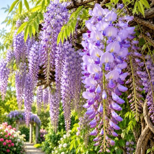 2 Purple Wisteria Live Plants 12-18" Tall, Wisteria Plants in 2.5" Pot, Easy Care, Sweet-Scented Climbing Plant, Perfect for Garden Entrances, Patio Trellis & Fences - Image 5
