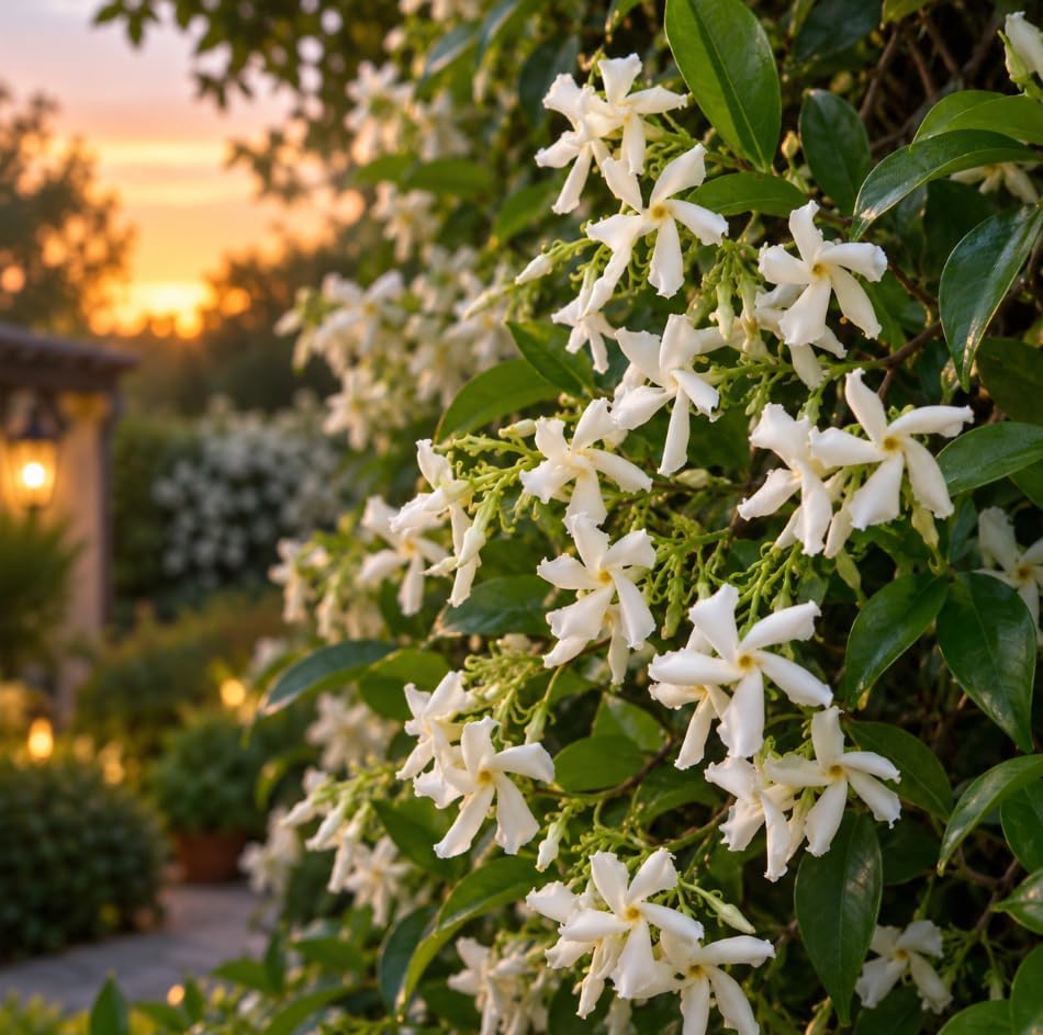 Set 2 White Star Jasmine Live Plants, Fragrant White Flowering, Jasmine Flowers Vine Plants for Home Garden 4-6 Inch Tall, No Pot - Image 4