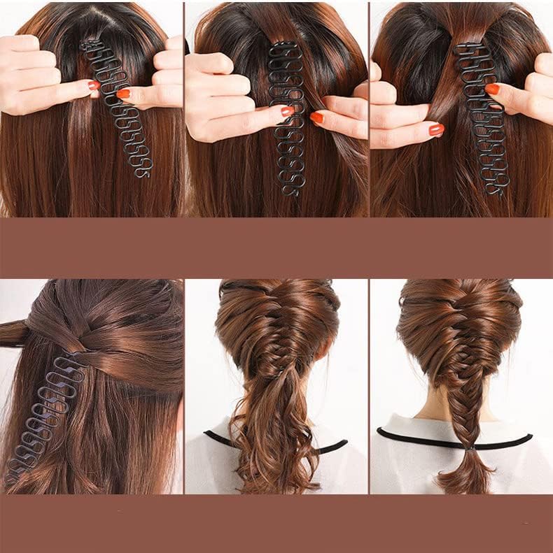 Hair Styling Set - DIY Braiding Accessories, Magic Fast Spiral Hair Braid Tool for Women and Girls (Black) - Image 6