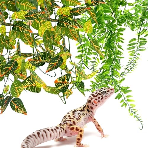 Reptile Plants for Terrarium Hanging Fake Leaves with Suction Cup - Image 6