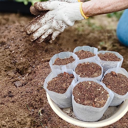 Belit Nursery Growing Bags, 200 Pcs Fabric Seedling Pots Non-Woven Pouch for Gardening Seed Plant Bag, Potato, Flower, Tomato Plant Starts (5.6" x 7.4 ") - Image 2
