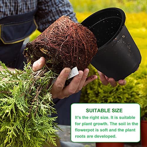 Augshy Nursery Pots, 110 Pcs Black Plastic Plant Pots 4 Inches Seed Starting Pots Containers with 110 Labels - Image 3