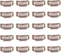 20pcs Snap Clips for Hair Extenisons 9 Teeth Wig Clips, Light Brown by FeiHong