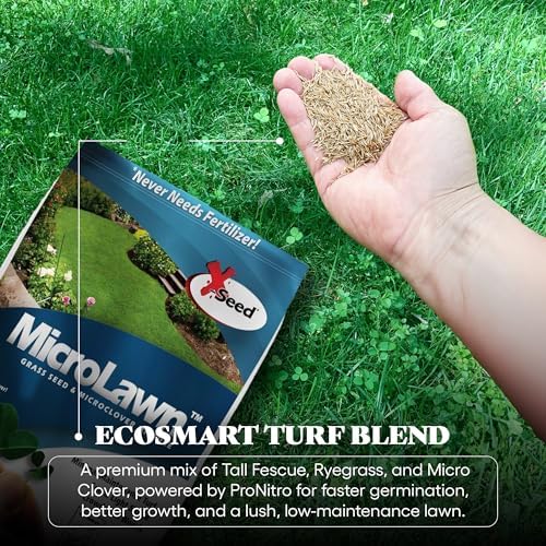 X-Seed Microlawn Grass Seed & Microclover Mix – Dense Self Feeding Lawn, Sun & Shade, Crowds Out Weeds, High Traffic, Drought-Resistant, 5 lb Bag - Image 3