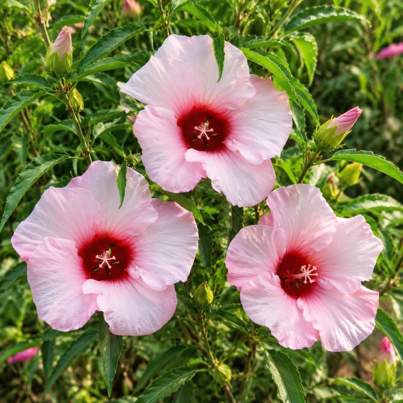 3 Hardy Hibiscus Live Plants, Flowering Shrub, Pink Blooms, 4-7" - Image 5