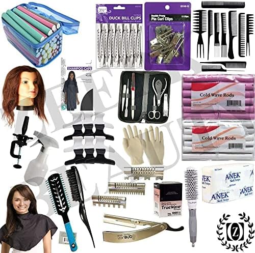 Cosmetology Hair School Kit - State Board Approved Barbershop Practice Set With Mannequin Head, Travel Beginners Cutting Styling Salon Clippers & Bag EASY TRAVEL (Kit 1) - Image 2