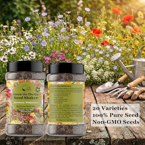 Wildflower Seed Shaker, Northwest USA, Annual & Perennial, 60K+ Seeds, 2 oz - Image 3