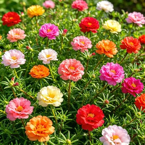 CarpetC 6000+ Portulaca Seeds for Planting, Double Moss Rose Trailing Annual, Ground Cover Drought Tolerant Non-GMO Heirloom for Containers and Hanging Baskets - Image 4