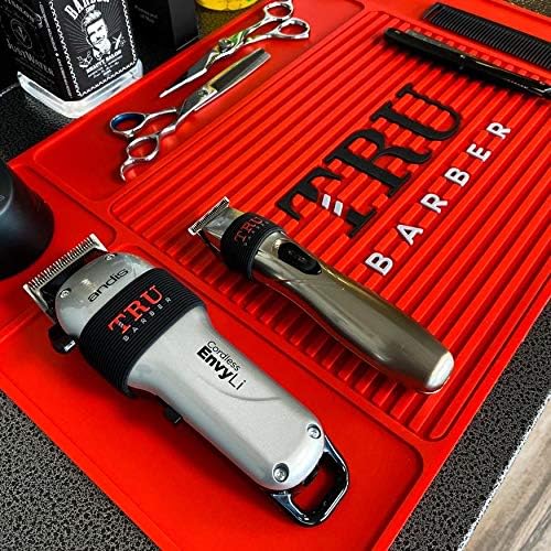 TRU BARBER Organizer Mat 18" X 13" (RED) Flexible PVC Station Mat, Salon Barbershop Work Station Pads, Beauty Salon Tools, Counter mat for Clippers, Anti Slip - Image 5