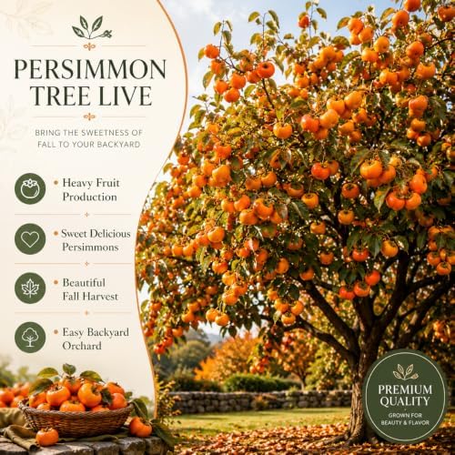 American Persimmon Tree Live Plants, 6-12" Tall Well Rooted in Quart Pot, Cold-Hardy American Native Fruit Tree, Dormant Plant (No Ship to CA) - Image 6
